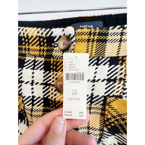 NWT Anthropologie Maeve button front plaid mini skirt size 4P - Picture 9 of 11